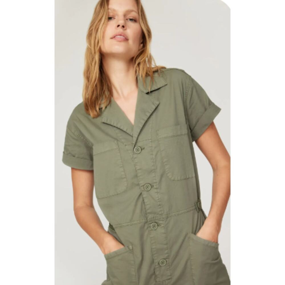 pistola Olive Utility Short-Sleeve Romper - Picture 4 of 8
